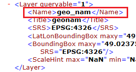 Name eines WMS Layers