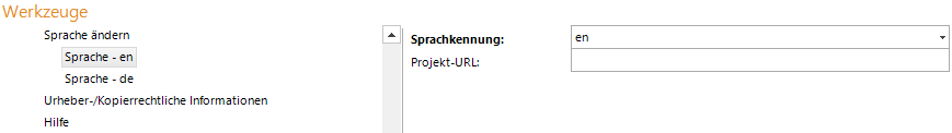 Sprache Konfiguration Sprache Konfiguration