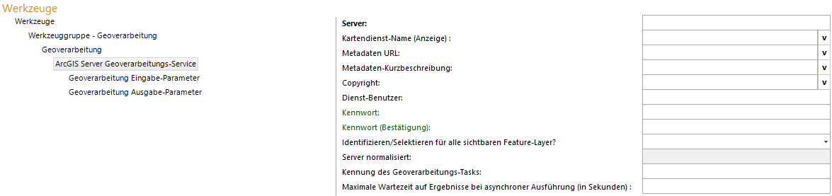 Konfiguration ArcGIS Server Geoverarbeitungs-Service