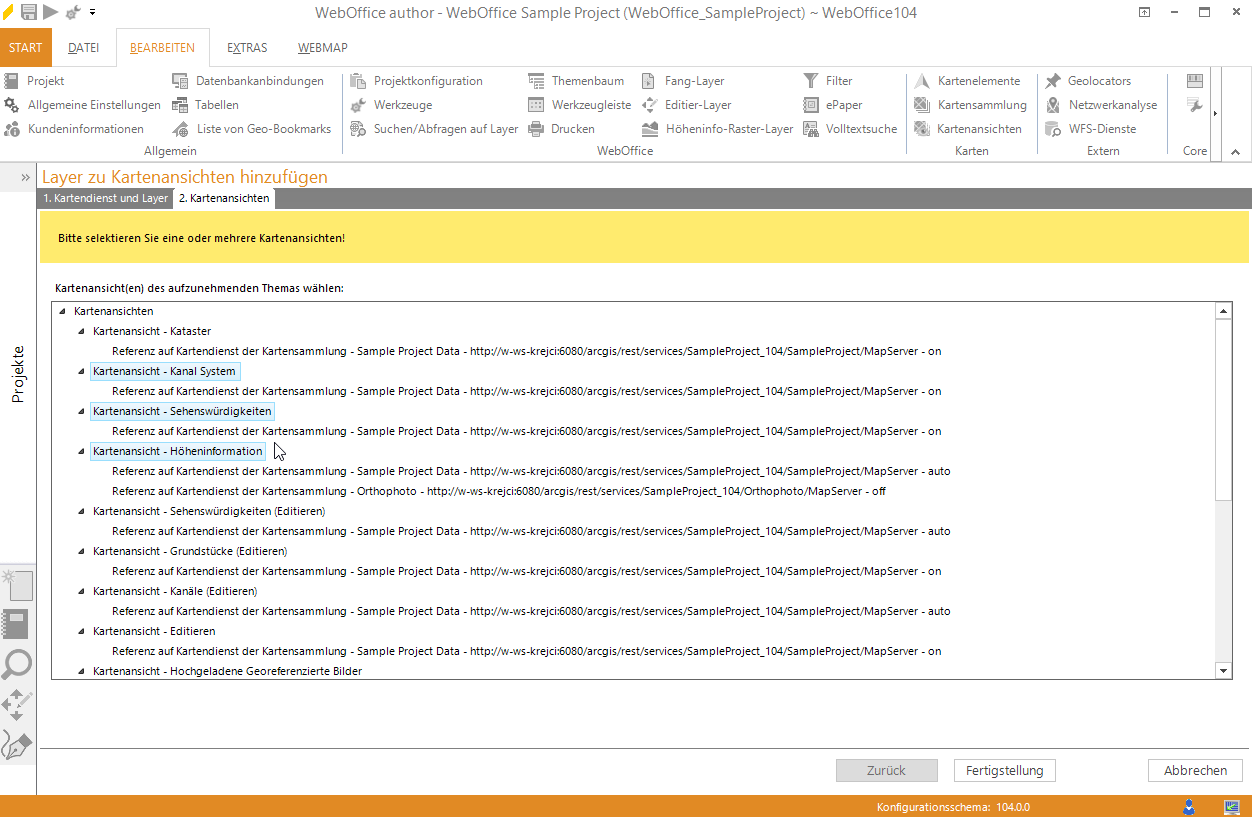 Hinzufügen eines Layers zu mehreren Kartenansichten