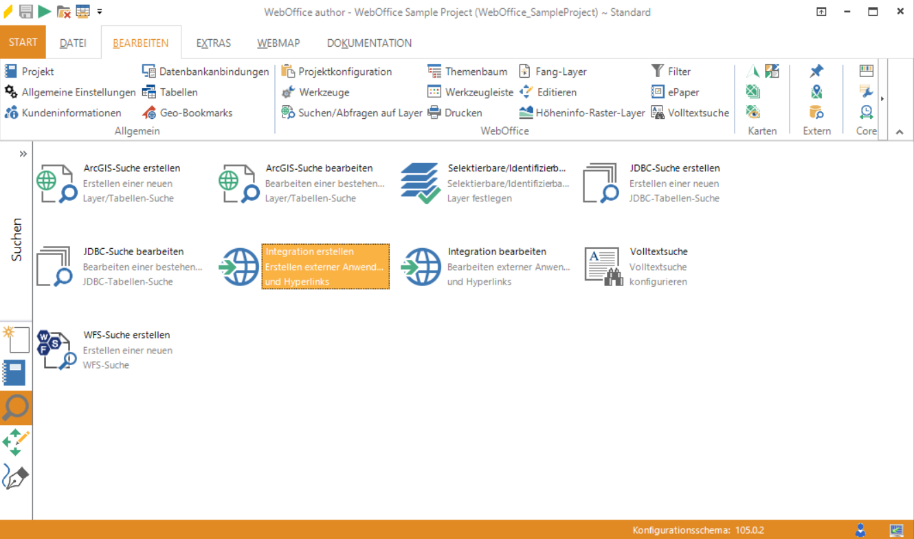 Start des Assistenten "Integration erstellen" Start des Assistenten "Integration erstellen"