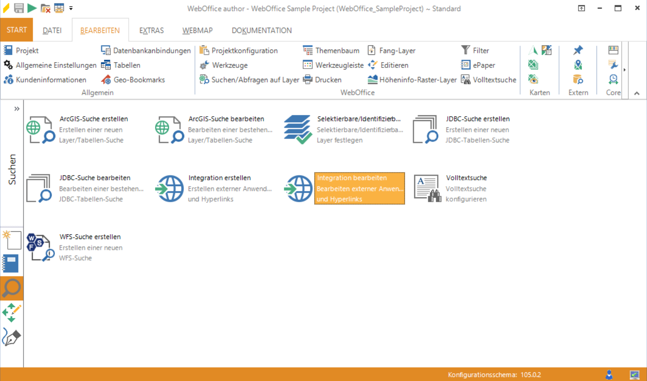Starten des Assistenten zum bearbeiten einer Integration Starten des Assistenten zum bearbeiten einer Integration