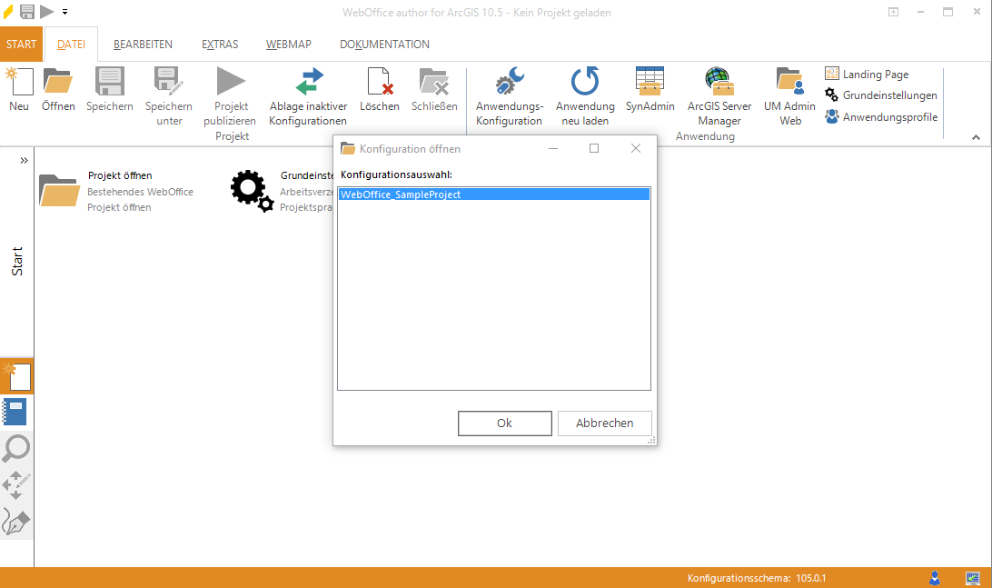 WebOffice author - Laden der Projektkonfiguration WebOffice author - Laden der Projektkonfiguration