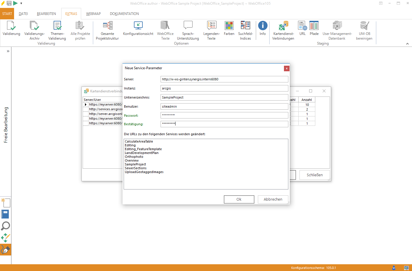 Anpassen des Benutzers und des Passworts der ArcGIS Kartendienste Anpassen des Benutzers und des Passworts der ArcGIS Kartendienste