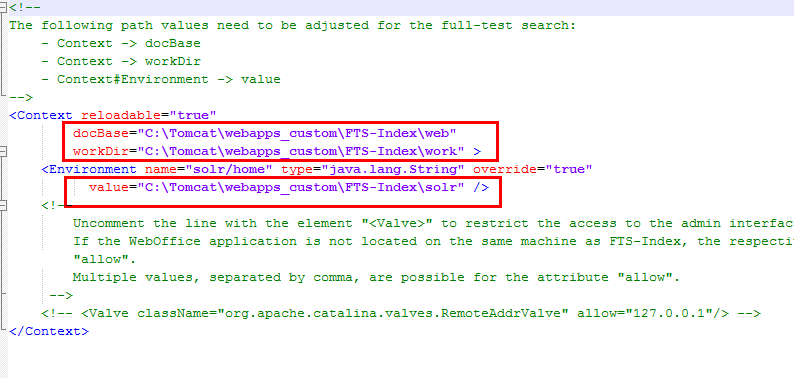 FTS-Index.xml Konfiguration