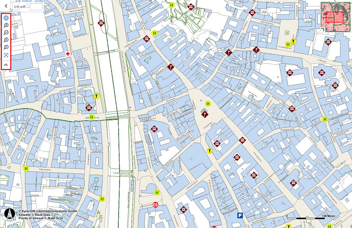 Navigation Section of <%MAP%> des WebOffice core Client