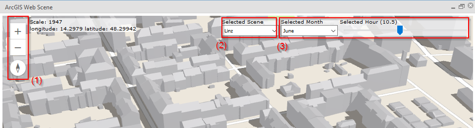 Control elements of the Web Scene window