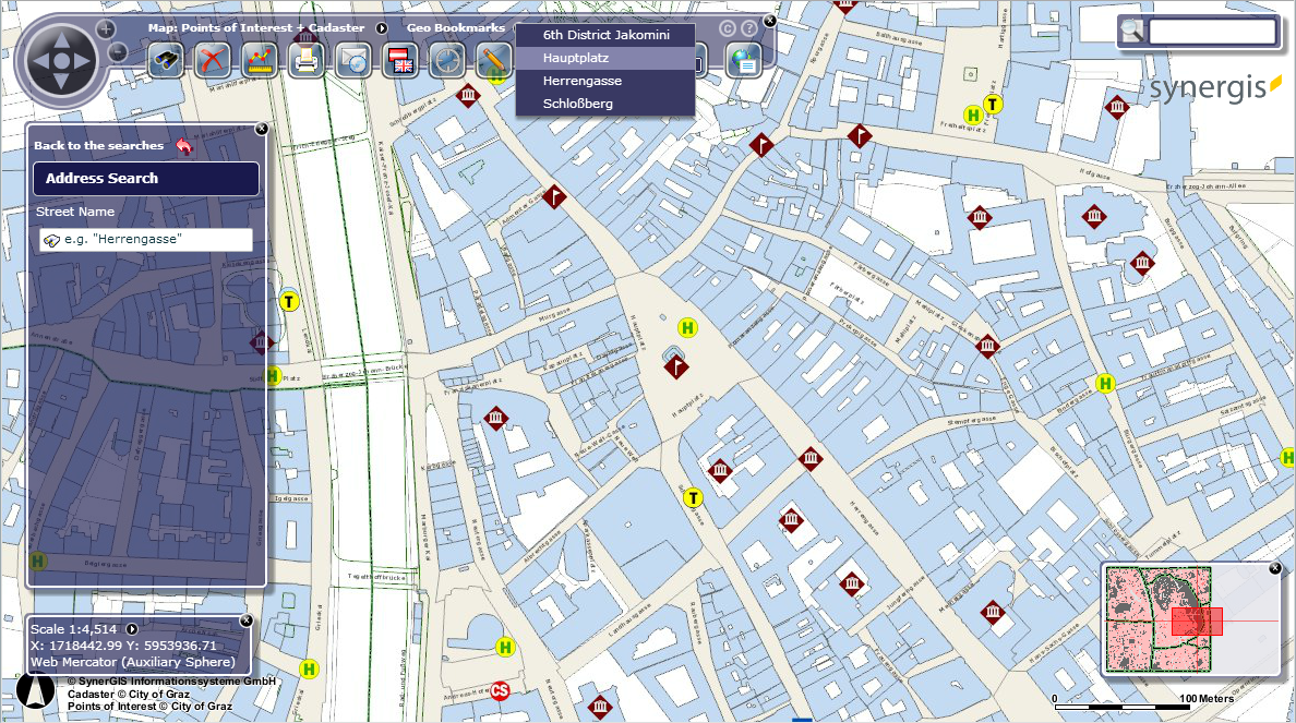 Select a geo bookmark in the WebOffice flex (flash) client Select a geo bookmark in the WebOffice flex (flash) client