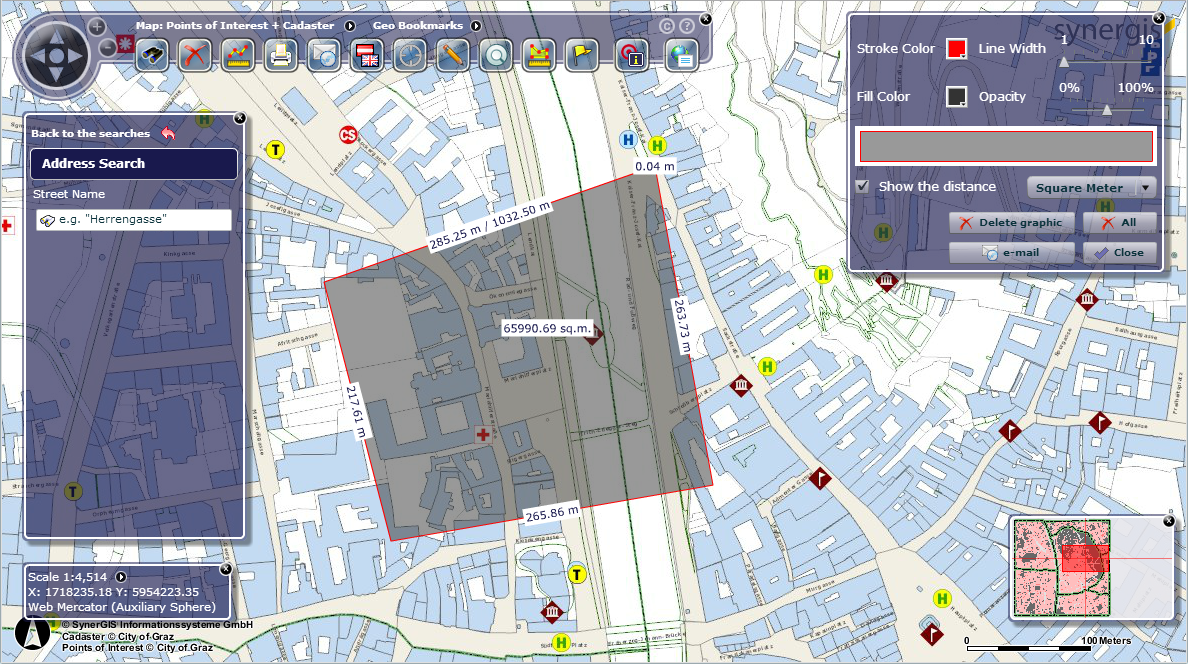 Measuring an area in the WebOffice flex (flash) client