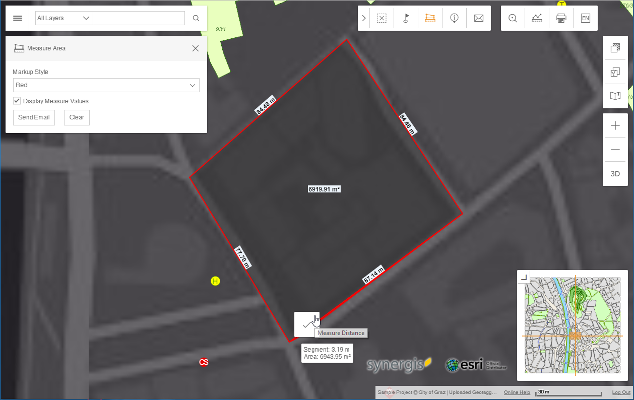 Measure Area with predefined markup style in the WebOffice flex client