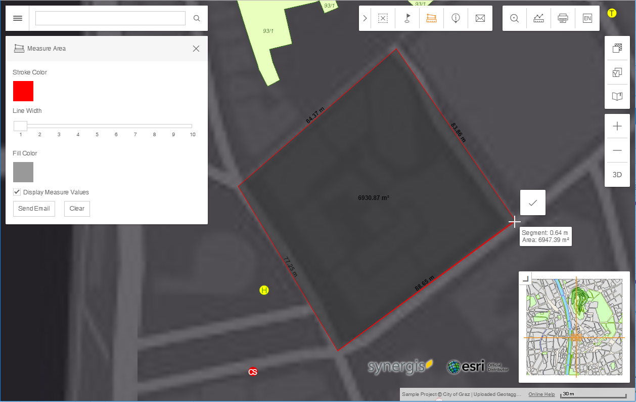 Measure Area with style dialogue in the WebOffice flex client