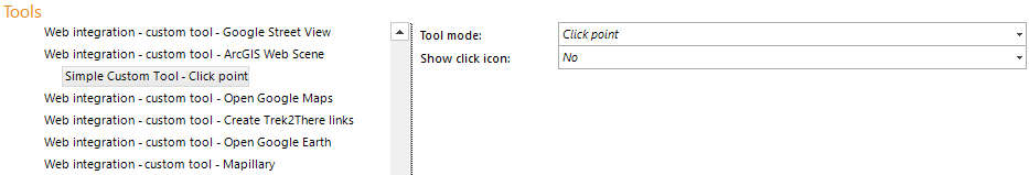 Configuring a simple custom tool for Web Scene