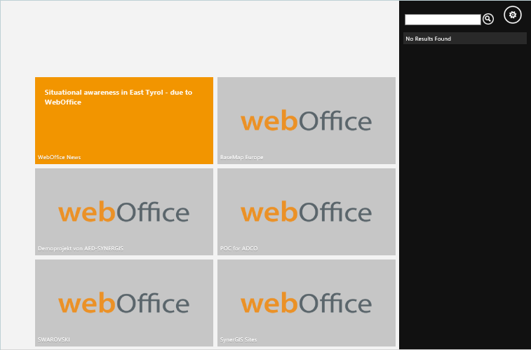 Tiles and search in the landing page Tiles and search in the landing page