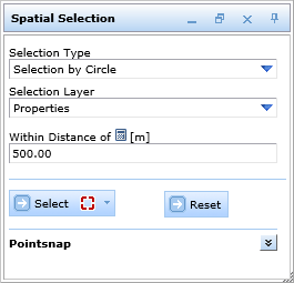 Circle selection tool dialog with pointsnap Circle selection tool dialog with pointsnap