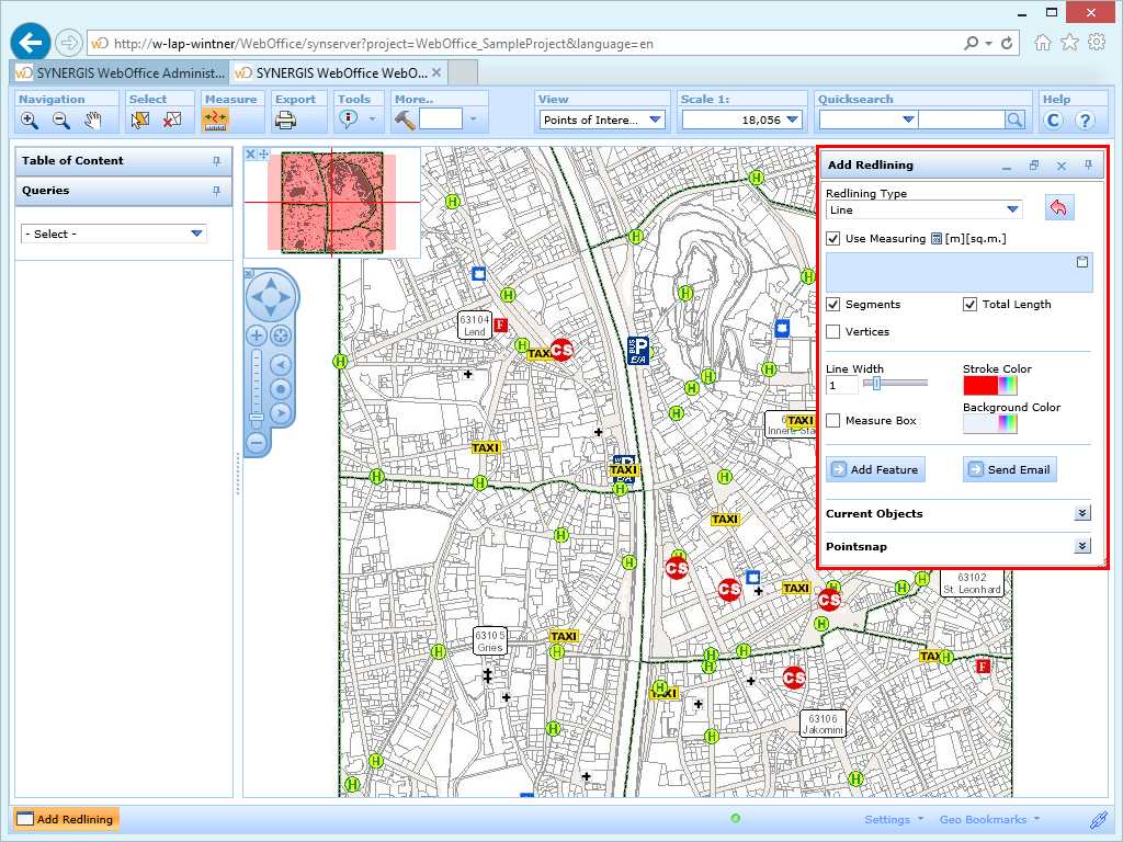 Tool dialog in the WebOffice html client