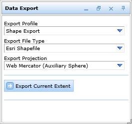 Data export tool form for vector data