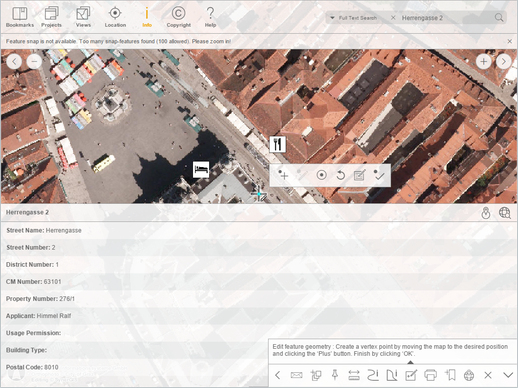Edit feature operation with original and target position far away - search for the target position Edit feature operation with original and target position far away - search for the target position