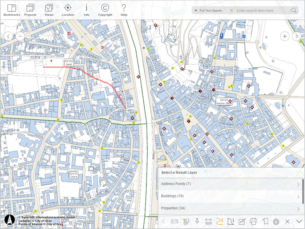 Selecting with a line in the WebOffice mobile client - tablet mode