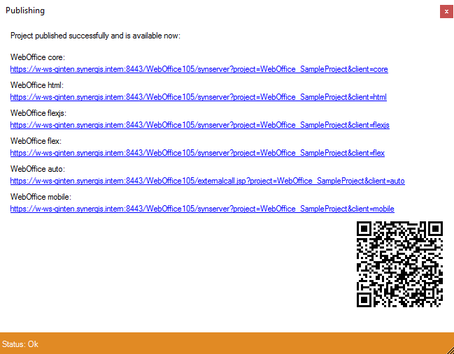 Publishing the WebOffice 10.5 SP2 project