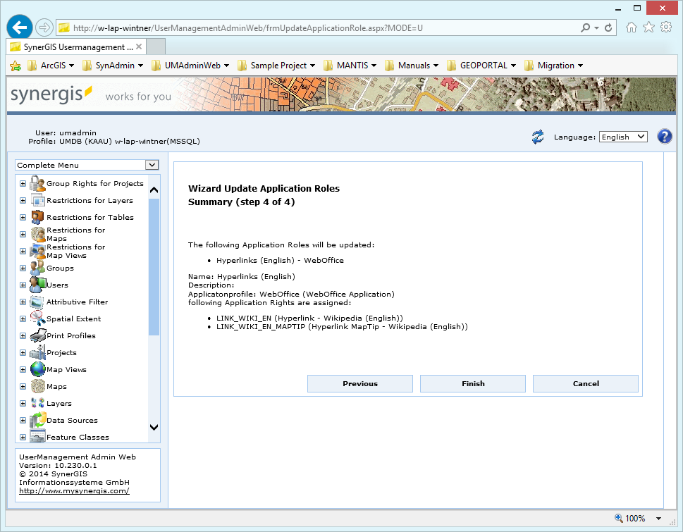 Modify an application role - step 4 Modify an application role - step 4