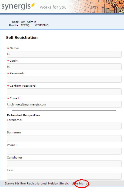 Registration Page