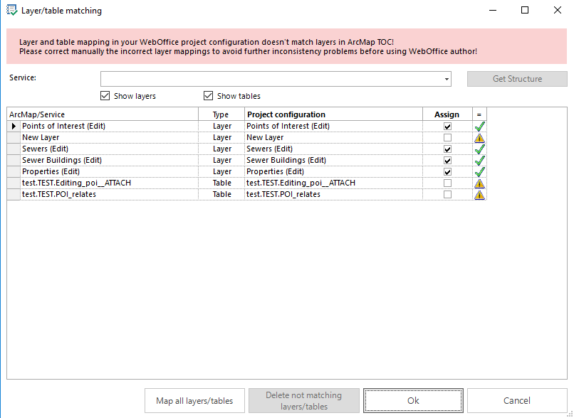 A new layer and a new table were added in the ArcMap document