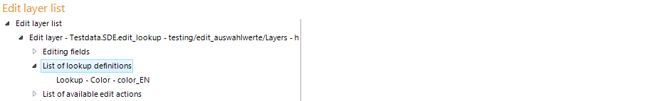 List of lookup definitions configuration - Edit layers