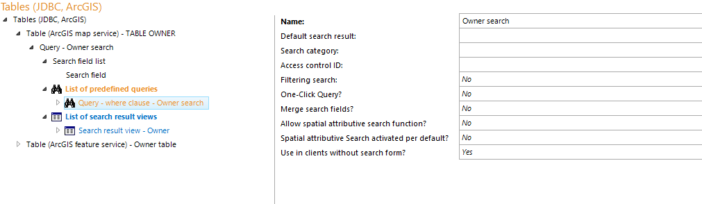 List of predefined queries