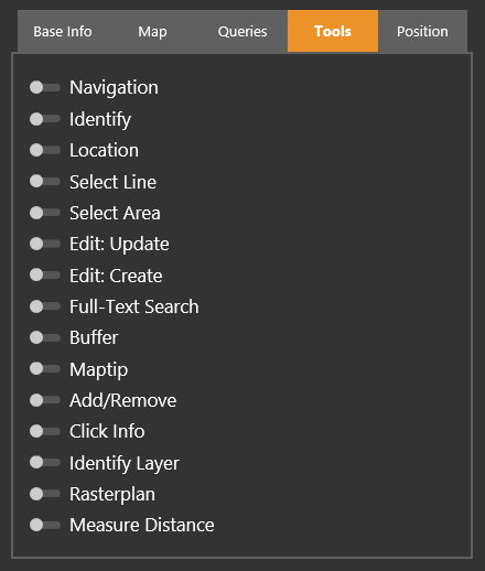 WebOffice map widget testcontainer - tools