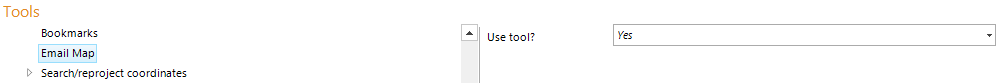 Email Map tool configuration Email Map tool configuration