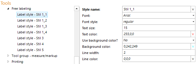 Label style for free labeling - Configuration Label style for free labeling - Configuration