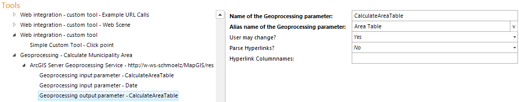Geoprocessing output parameter configuration Geoprocessing output parameter configuration