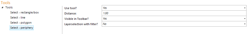 Select - Periphery tool configuration Select - Periphery tool configuration