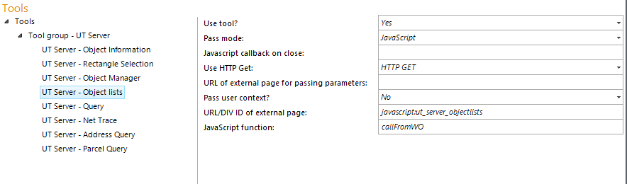 Configuration - UT Server Object lists