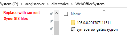 Replace SynerGIS files in directory WebOfficeSystem Replace SynerGIS files in directory WebOfficeSystem