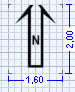 Size of the north arrow rectangle