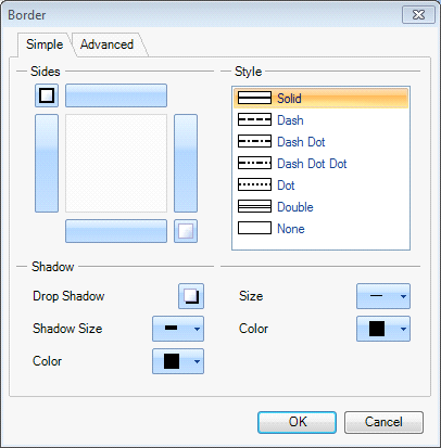Definition Border and Shadow