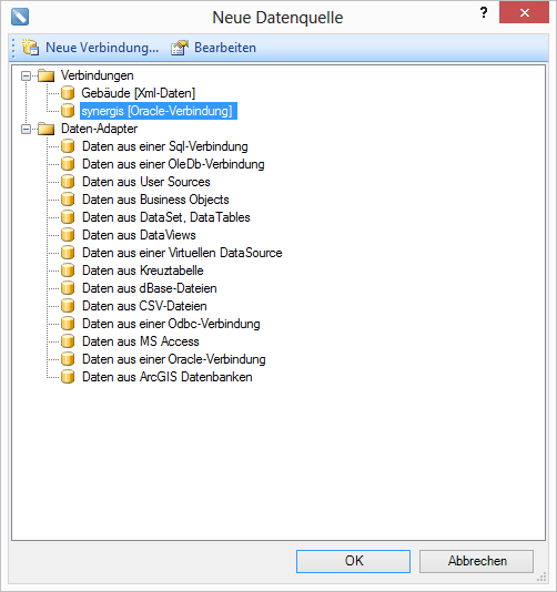 Auswahl der Verbindung Auswahl der Verbindung
