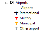 Darstellung der Airports im GIS