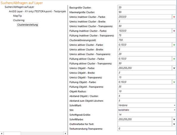 Konfiguration der Cluster Anzeige - Kategorie WebOffice&nbsp;