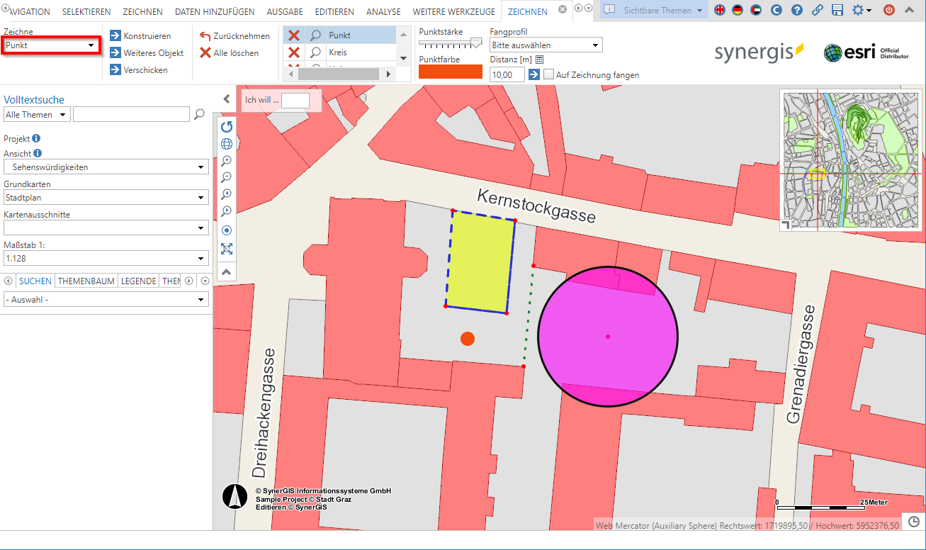 Ein Punkt- Objekt im WebOffice core client hinzufügen