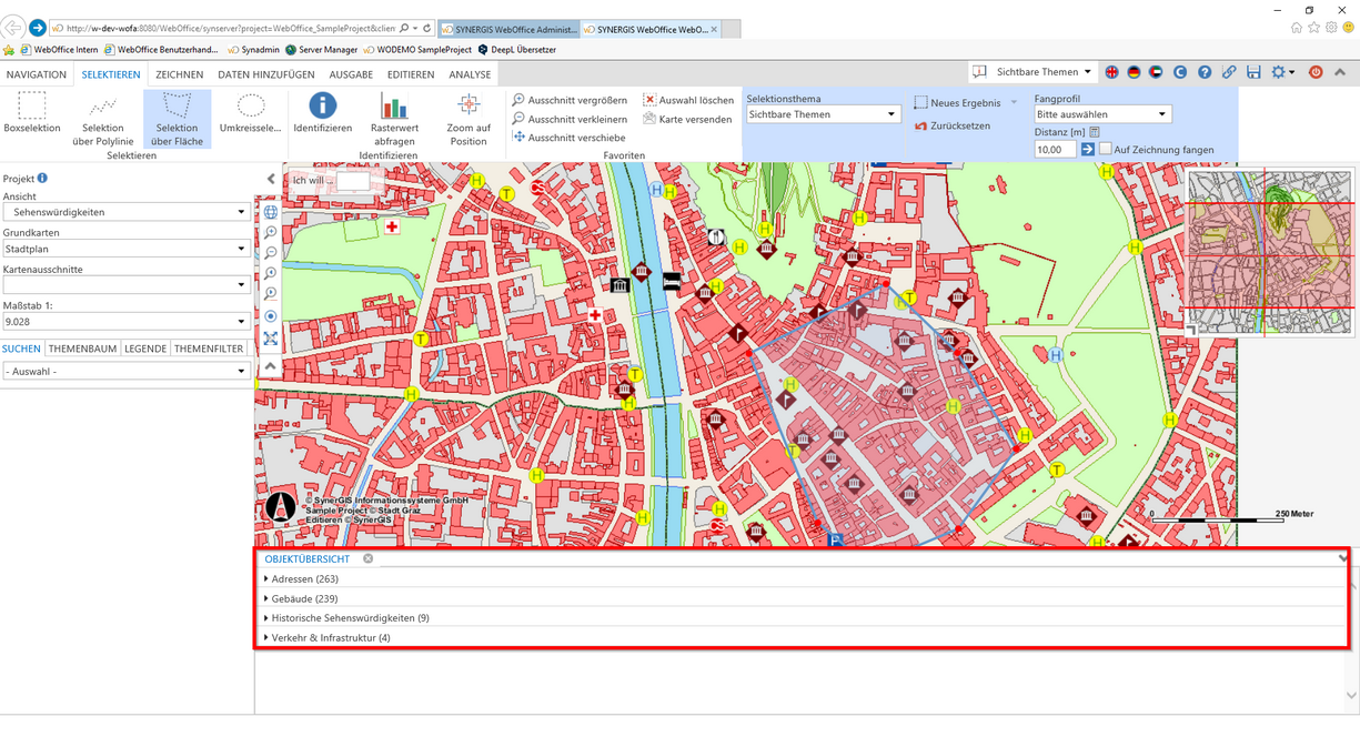 Objektübersicht zur Repräsentation der Mehrfachselektion&nbsp;