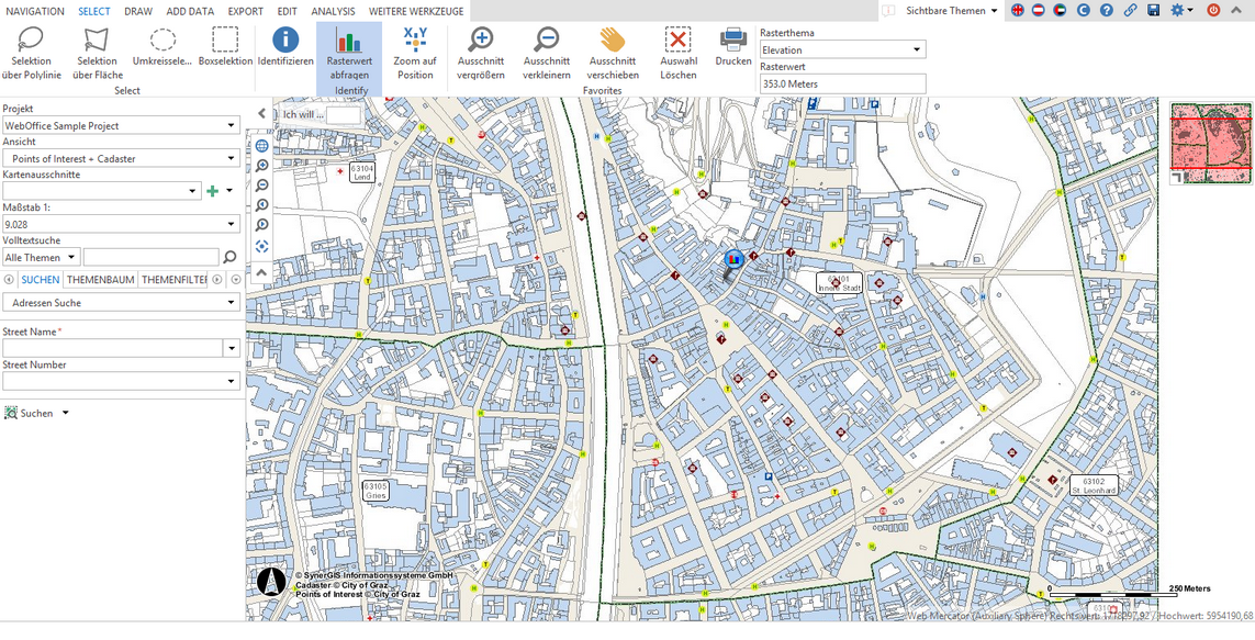 Rasterwert abfragen Werkzeug im WebOffice core Client Rasterwert abfragen Werkzeug im WebOffice core Client