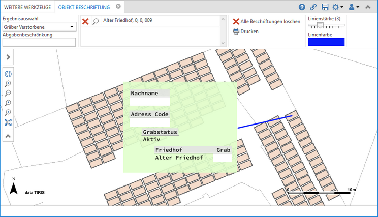 K5 Beschriftung - Anpassung des Stils der Beschriftungslinie im WebOffice core Client