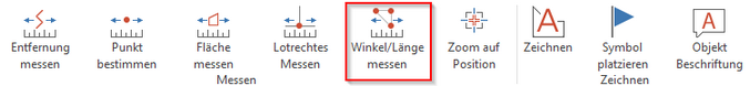 Werkzeug 'Winkel/Länge messen' im WebOffice core client