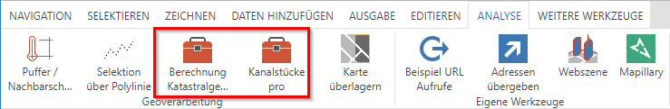 Geoverarbeitungswerkzeug im WebOffice core Client