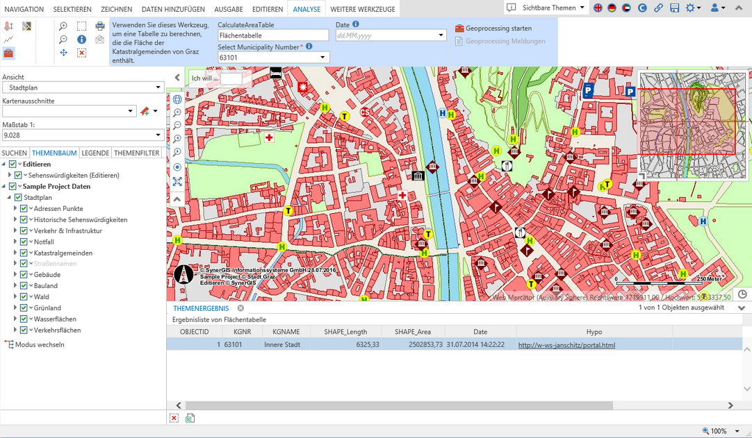 Geoverarbeitungswerkzeug im WebOffice core Client