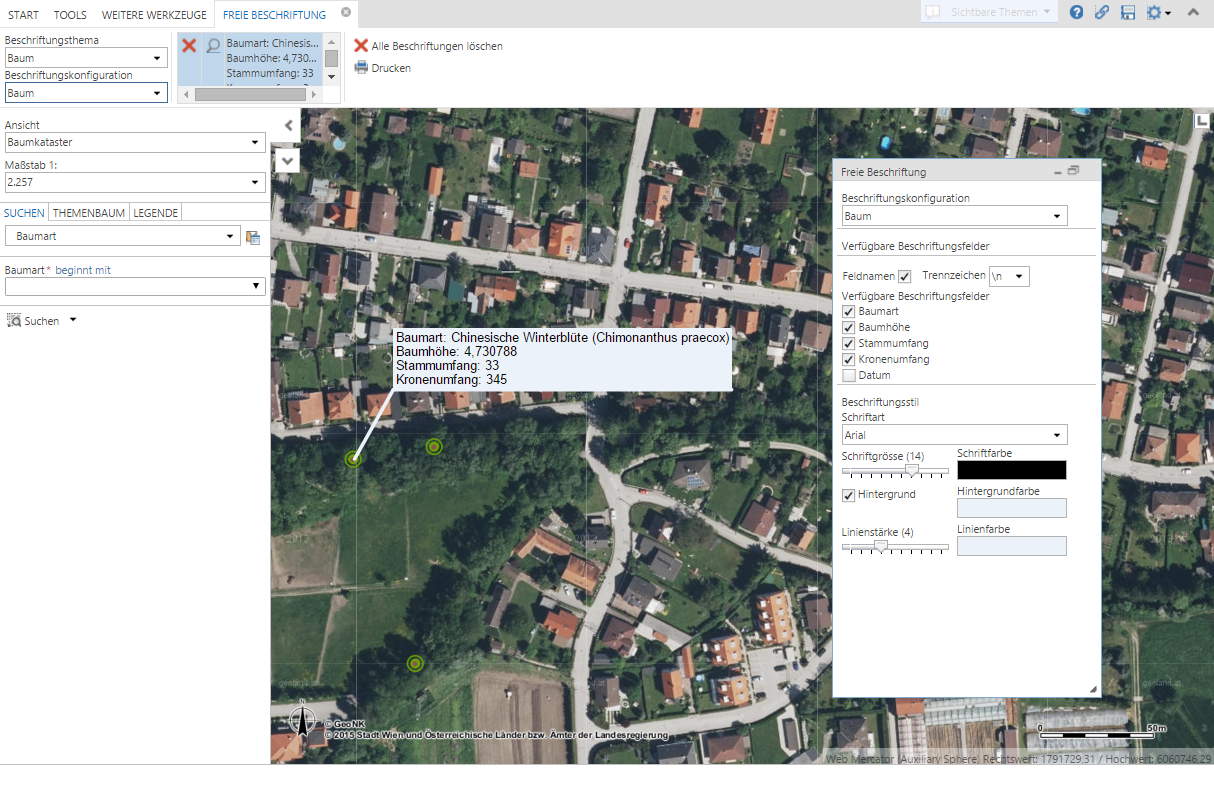 Freies Beschriften im WebOffice core Client