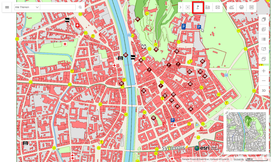 Werkzeug Symbol platzieren im WebOffice flex Client