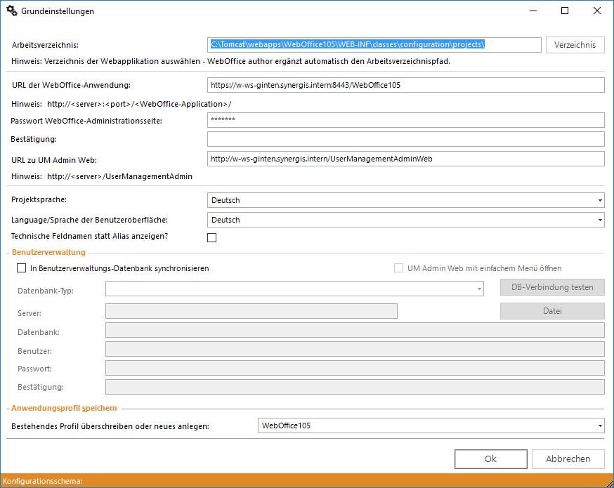 Grundeinstellungen konfigurieren